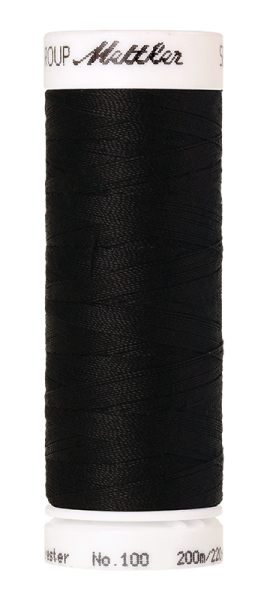 Preview: Mettler Seralon Nähgarn 200 m – Farbe 4000 Schwarz, hochwertiger Allzwecknähfaden